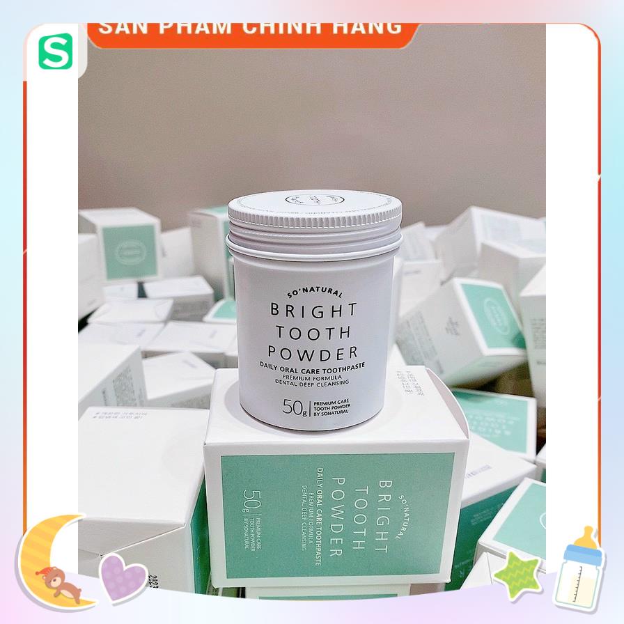 Bột trắng răng BRIGHT TOOTH POWDER SO'NATURAL - 50g