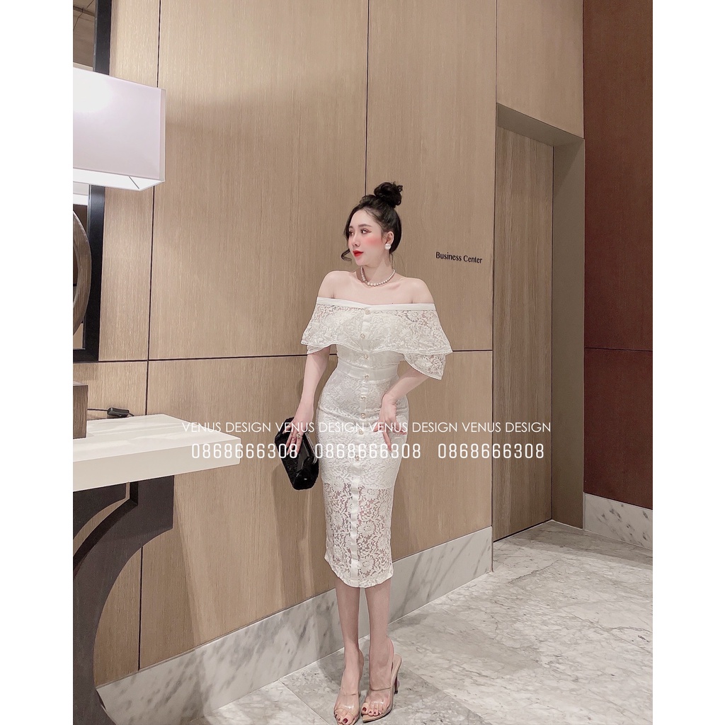 VÁY REN BODY TRỄ VAI TRẮNG - VENUS DESIGN