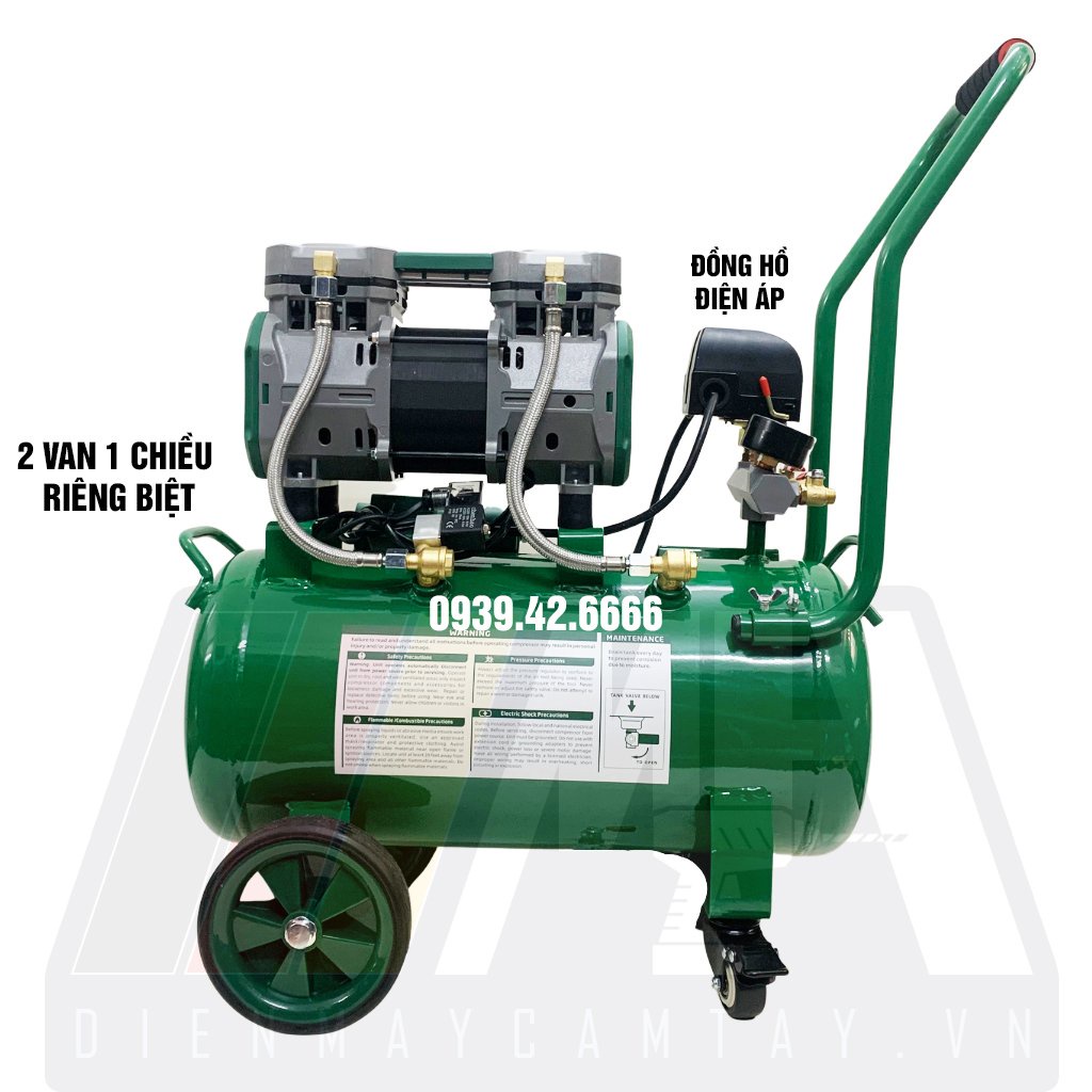Máy Nén Khí Không Dầu Dekton DK-AC3930PLUS 30L/2.0HP/1500W/115PSI - Lên Hơi Nhanh - Motor 100% Dây Đồng