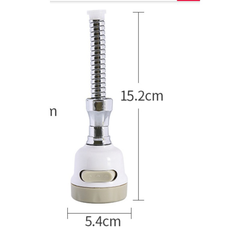Đầu vòi tăng áp 3 chế độ, loại dài cho vòi bồn rửa, áp lực mạnh, xoay 360 độ ( tặng kèm đầu chuyển đa năng ) - QM0037