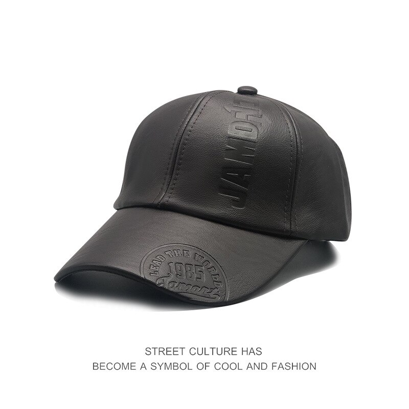 Mũ lưỡi trai da PU họa tiết chữ thời trang thu đông phong cách Âu Mỹ