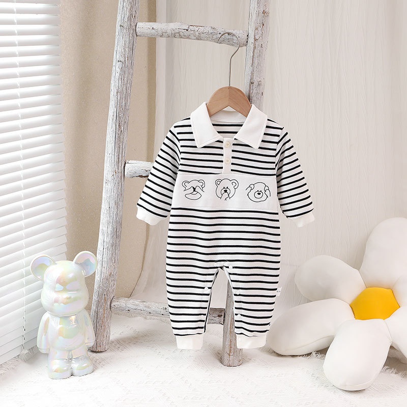 Áo Liền Quần Dài Tay In Hoạ Tiết One Piece Thời Trang Mùa Thu Cho Bé