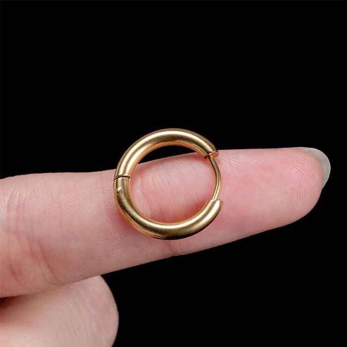 1 Khuyên Tai Tròn Bằng Thép Không Gỉ Thời Trang