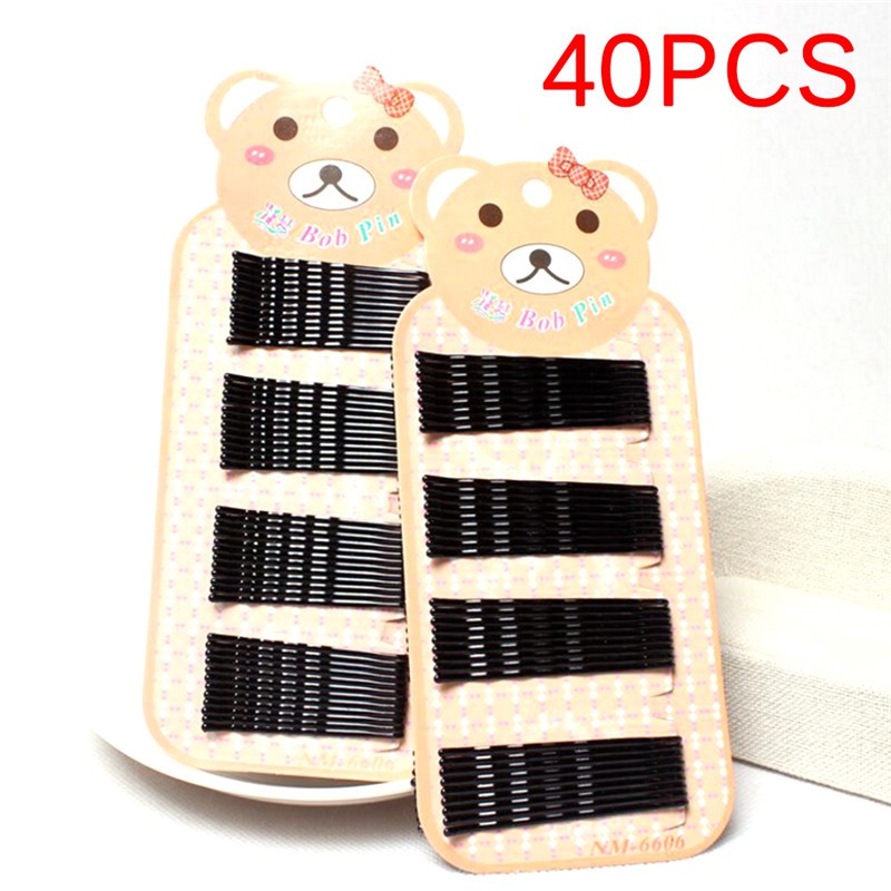 40PCS Women Black Hair Pins Simple Hairpins DIY Accessory