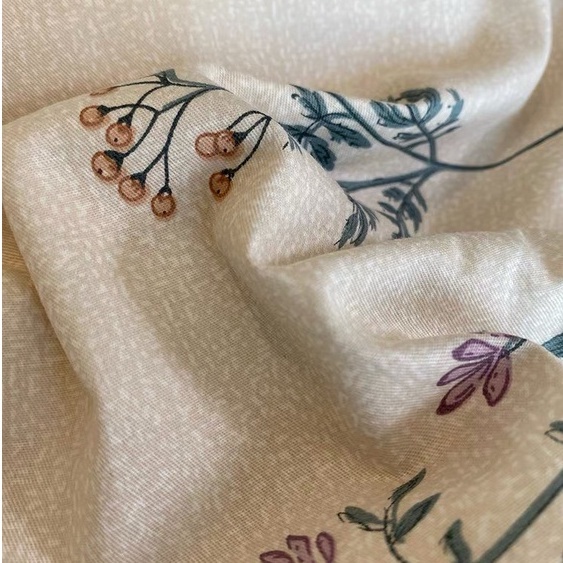 Bộ chăn ga gối cotton organic Hoa lavender xanh Dreamhome