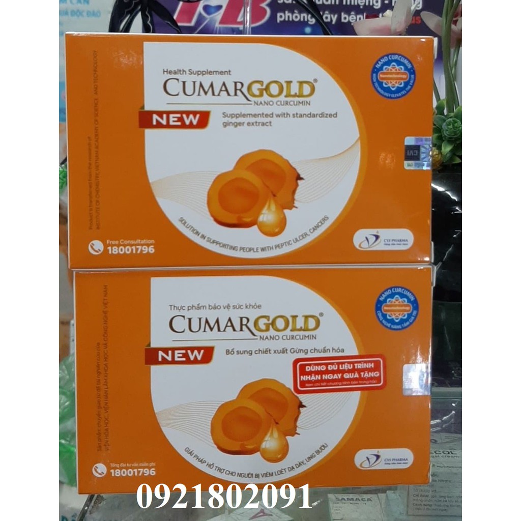 CUMARGOLD new NANO CURCUMIN hỗ trợ viêm dạ dày hộp 30 viên / curmagold daily