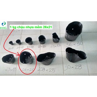 1kg chậu nhựa mềm ươm cây 26x21 , 1kg = khoảng 41 chậu 26x21