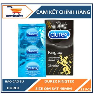 Bao cao su ôm sát durex kingtex hộp 12 cái