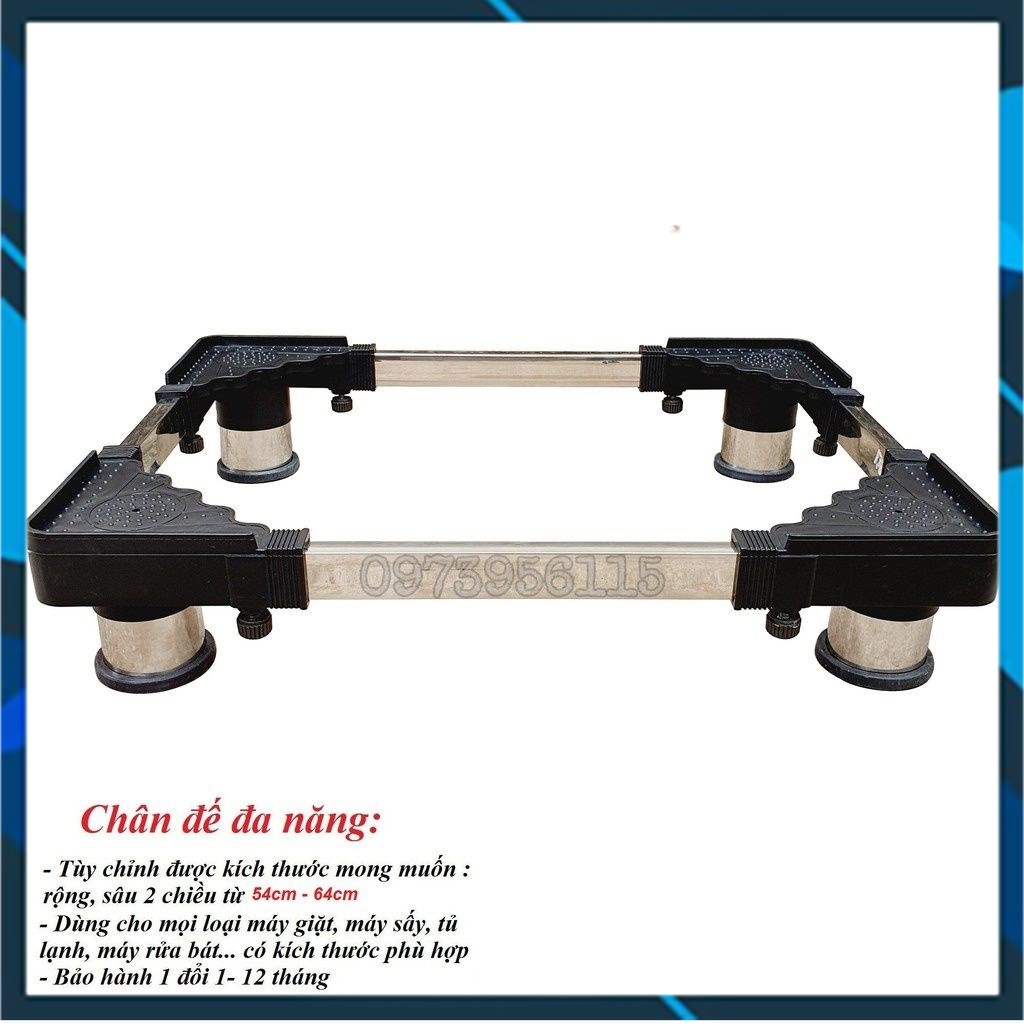 Kệ máy giặt, chân máy giặt, chân đế máy giặt, tủ lạnh bọc inox điều chỉnh kích thước bảo hành 12 tháng