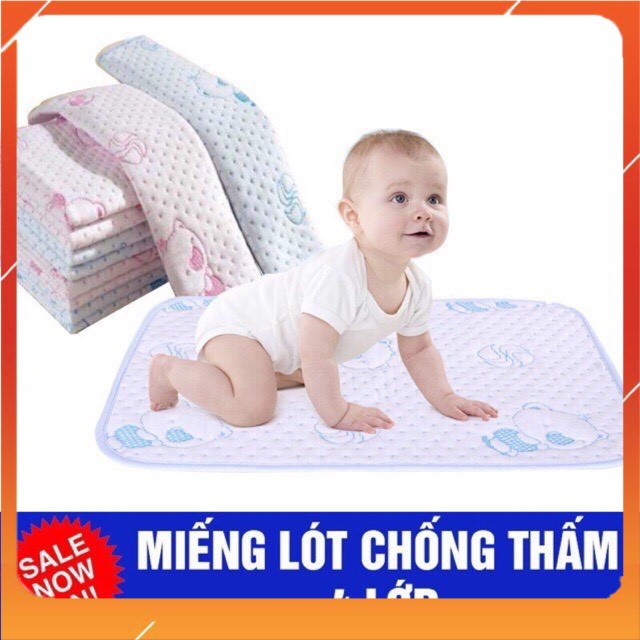 Tấm lót chống thấm 4 lớp cao cấp cho sơ sinh bé trai/bé gái 5-x 75cm