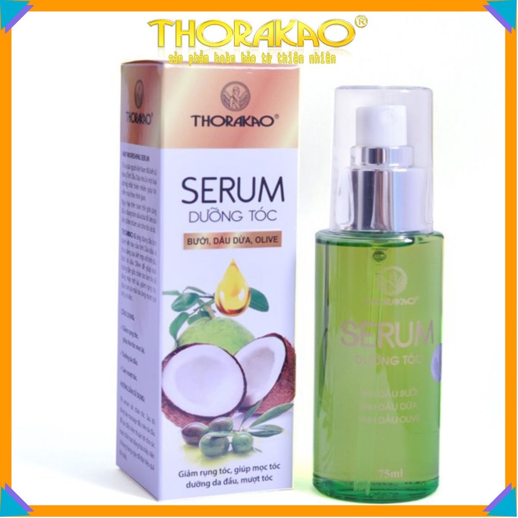 CHÍNH HÃNG SERUM DƯỠNG TÓC KHÔ VÀ CHẺ NGỌN GIẢM RỤNG TÓC THORAKAO 75 MIL