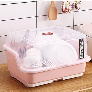 KỆ RỔ ÚP CHÉN ĐĨA ĐỒ DÙNG ĂN UỐNG CÓ NẮP ĐẬY CHỐNG CÔN TRÙNG, CHỐNG BÁM BỤI - TẶNG KÈM GIÁ ÚP