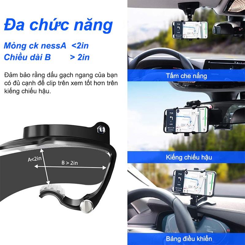 Giá Đỡ Điện Thoại Di Động 4-7 Inch Xoay Được 360 Độ Gắn Trong Xe Hơi Dùng Để Điều Hướng