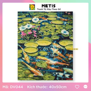 Tranh tô màu số hoá METIS Tranh Động Vật Cá Vàng Trong Hồ DV044 - Hàng Chính Hãng
