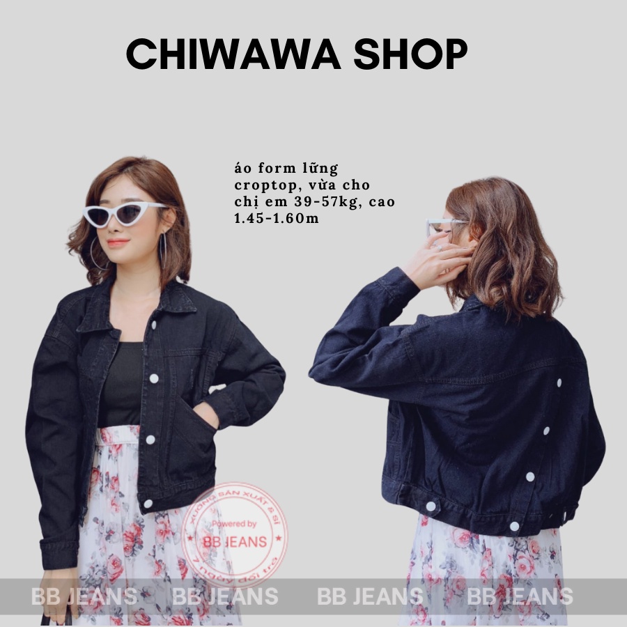 [Sỉ] Áo khoác jean nữ xanh - đen cao cấp form 58Kg style đen xanh chéo Mickey - Mua Ngay