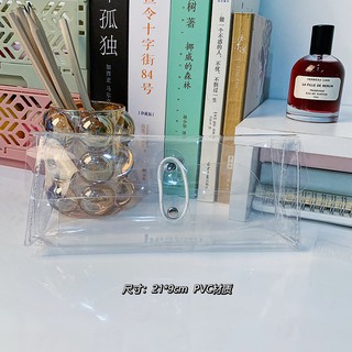 Hộp đựng bút,Túi đựng bút trong suốt đựng mĩ phẩm xách tay đơn giản Phiên Bản Hàn Quốc