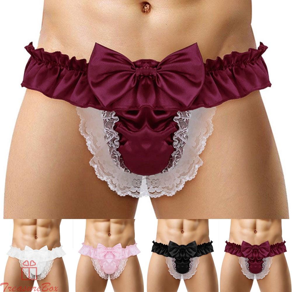 LomcMen Sissy Seethrough Panties Satin Bikini GString Thong Briefs Sexy Underwear CBdzhjWB