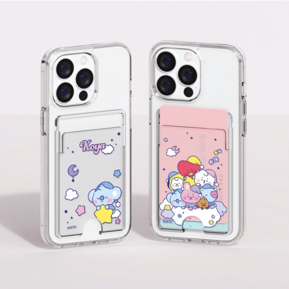 Ốp điện thoại in hình BT21 có ngăn đựng thẻ thích hợp cho IPhone14 IPhone13 13PRO MAX IPhone12 12PRO 11 IP11PRO IP11PRO MAX
