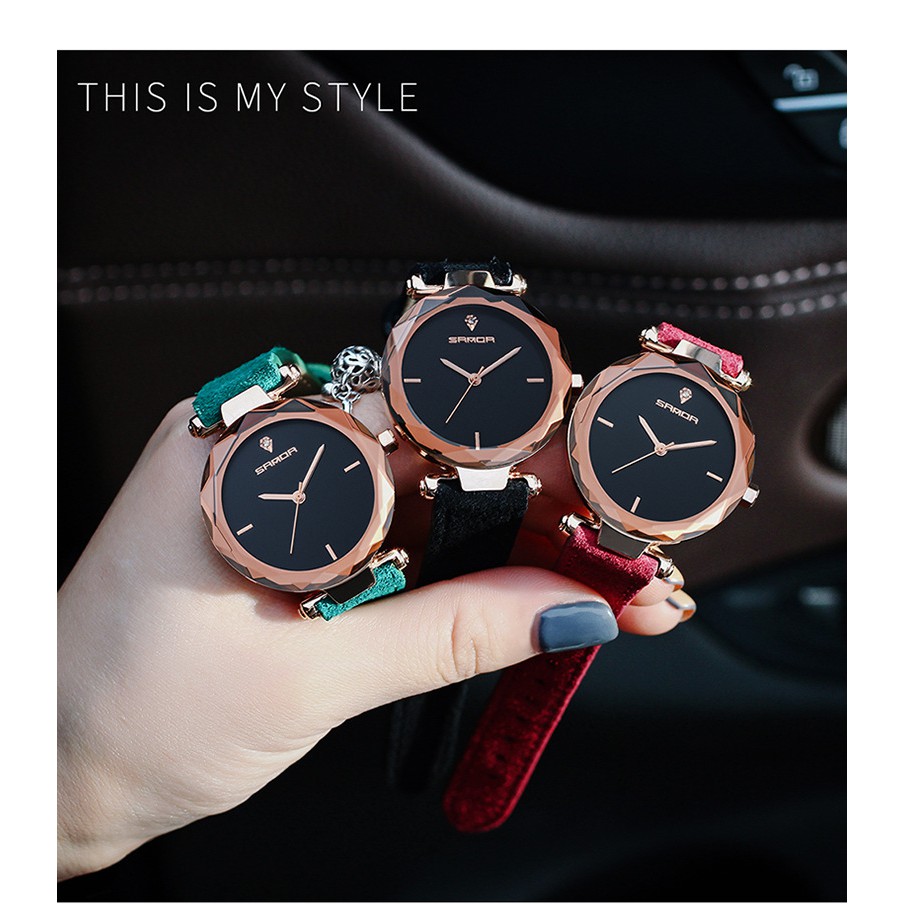[Mã FAMAYFA2 giảm 10K đơn 50K] Đồng hồ nữ Sanda 218 hàng chính hãng dây da lộn | BigBuy360 - bigbuy360.vn