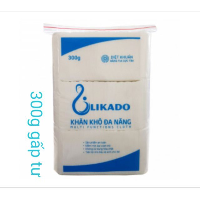 [LIKADO] Khăn giấy khô Likado 300g kích thước 15x20, 270 tờ (combo 5 gói)