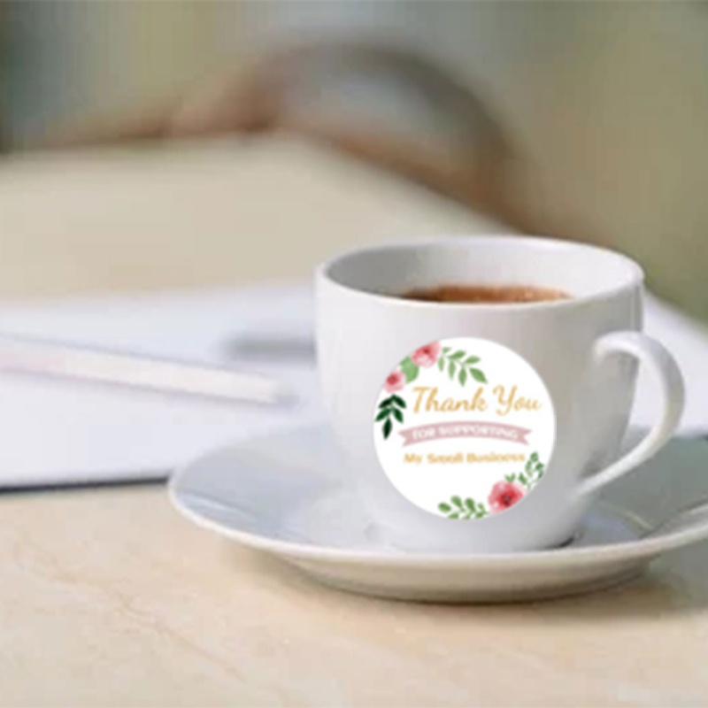 Cuộn 500 Nhãn Dán Tròn In Chữ Thank You Dùng Trang Trí Hộp Quà Tặng