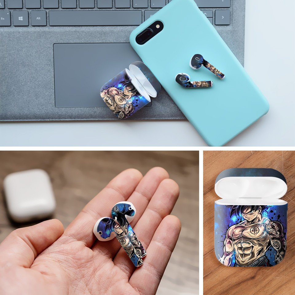 Miếng dán skin AirPods in hình thiết kế - Goku Vô Cực Mã: 7vnr033