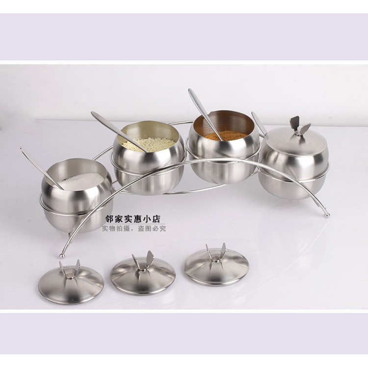 Set 4 lọ đựng gia vị Inox cao cấp không độc hại, không bị gỉ