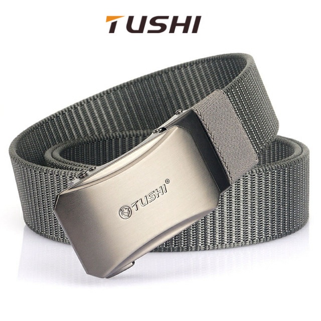 Dây lưng Nam Tushi vải dù_khóa tự động sang trọng_tiện lợi, Dây lưng lính_Vải bố_siêu bền đẹp (OT68)