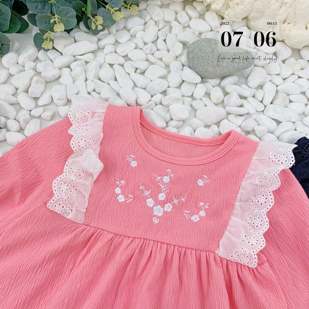 BỘ LỬNG BEBOONG HỒNG THÊU HOA NHÍ ĐÁNG YÊU CHO BÉ GÁI 9-22KG - SHOP BIGBABY
