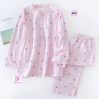 Pijama Sau Sinh (Vải Xô) Mặc hè cực mát M61