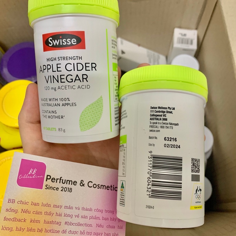 Viên Giấm Táo Swisse Apple Cider Vinegar Hộp 60 Viên Giảm Cân Đẹp Da
