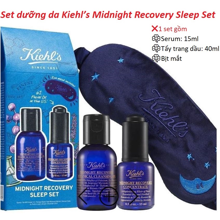 Set dưỡng da Kiehl's Midnight Recovery Sleep Sale Siêu rẻ