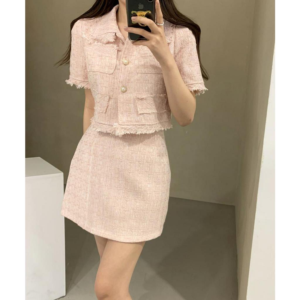 Đầm Hồng Tay Ngắn Thời Trang Mùa Hè 61799