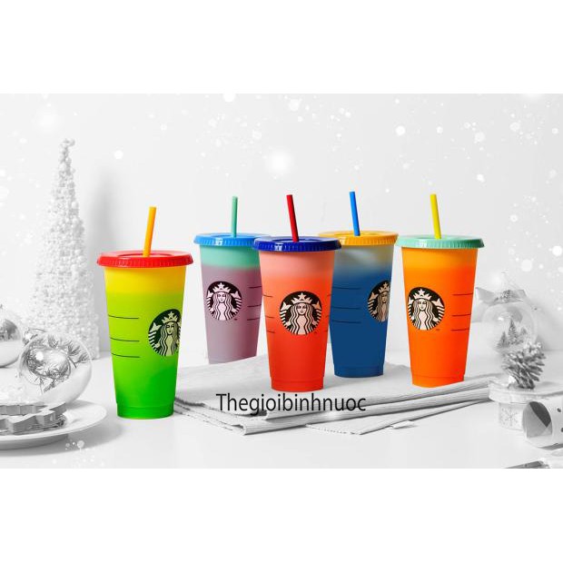 Ly nhựa đổi màu STARBUCKS The Reusable Color Changing Cold Cups N150