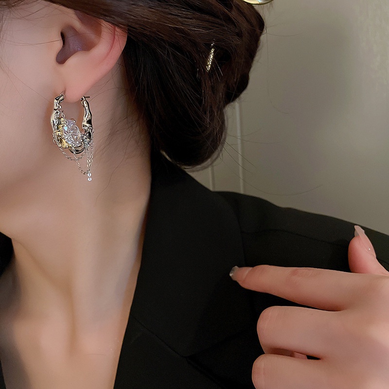 Bông Tai Đính Đá zircon Thời Trang Hàn Quốc Cá Tính