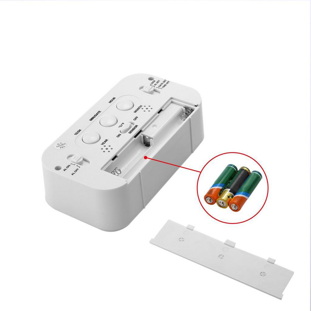 Đồng Hồ Báo Thức Điện Tử Tích Hợp Đèn Led Và Nhiệt Kế