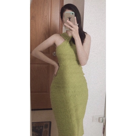 Váy cổ yếm chất xốp đũi 4 màu thời trang hàn quốc | BigBuy360 - bigbuy360.vn