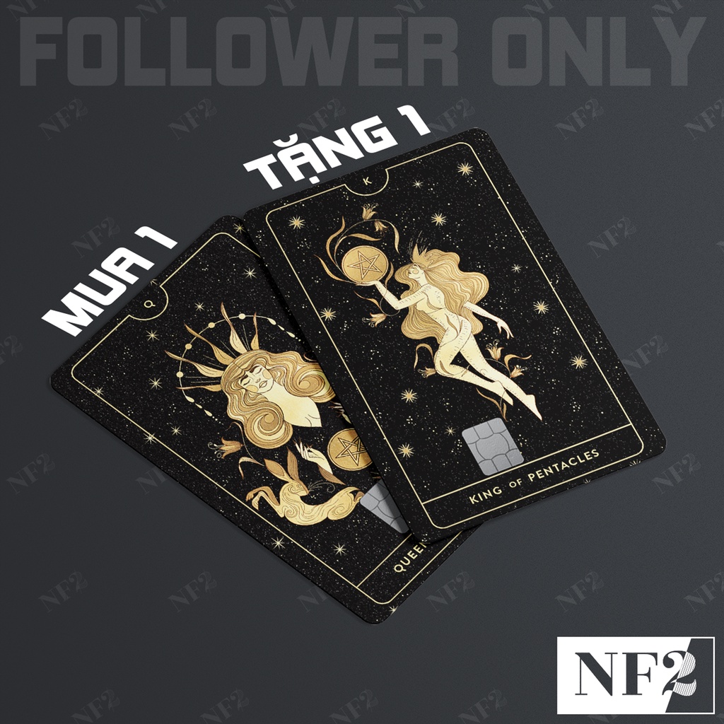 TAROT PENTACLES (BỘ 2) - Decal Sticker Thẻ ATM (Thẻ Chung Cư, Thẻ Xe, Credit, Debit Cards) Miếng Dán Trang Trí NF2 Cards