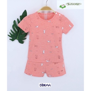 [Mã BMLT30 giảm đến 30K đơn 299K] JB407N3 Bộ quần áo cộc tay cài vai của công ty TNHH dệt may Dokma (6-24M)