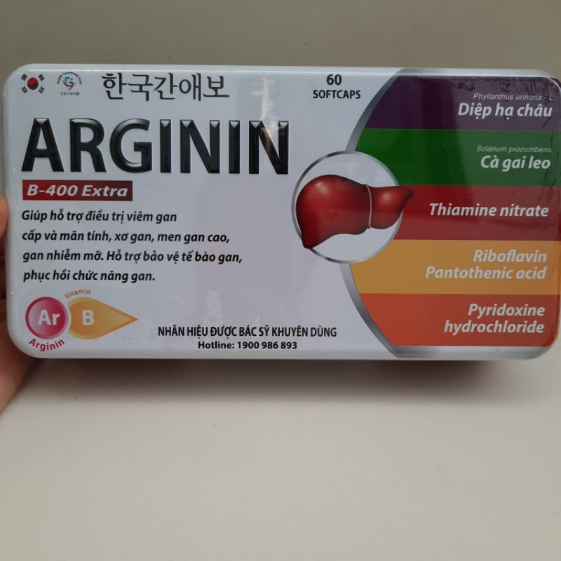 Arginine B 400 Extra hỗ trợ chức năng gan giải độc thanh nhiệt, bổ sung vitamin nhóm B