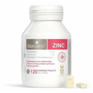 Viên ngậm bổ sung Kẽm ZinC Bioisland Úc 120 viên - Dành cho bé từ 1 tuổi - Tăng sức đề kháng, ăn ngon, chống mồ hôi trộm