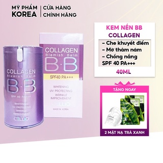 Kem Nền Trang Điểm Chống Nắng BB Cream Collagen Cellio Spf40 Pa+ Hàn Quốc Giúp Da Trắng Sáng