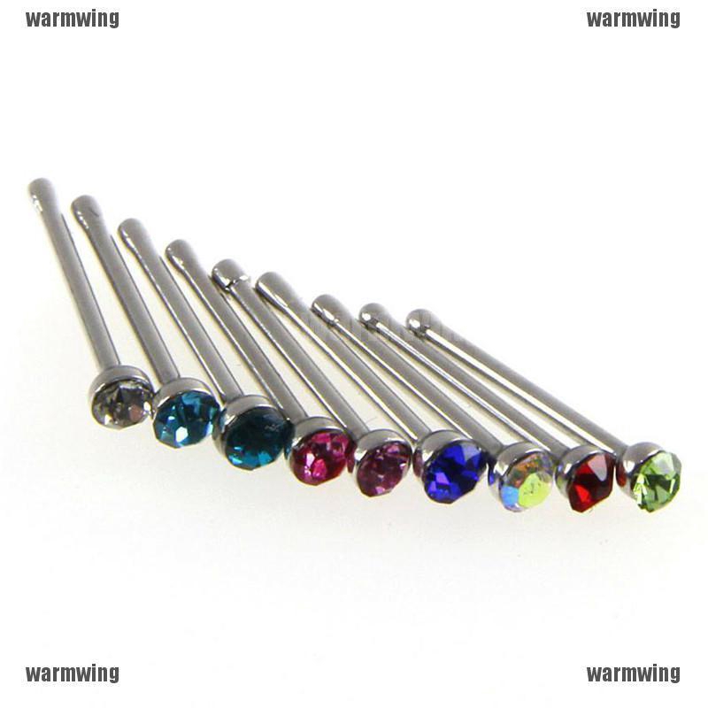 Bộ 36 Khuyên Mũi Thép Không Rỉ Đính Đá Pha Lê