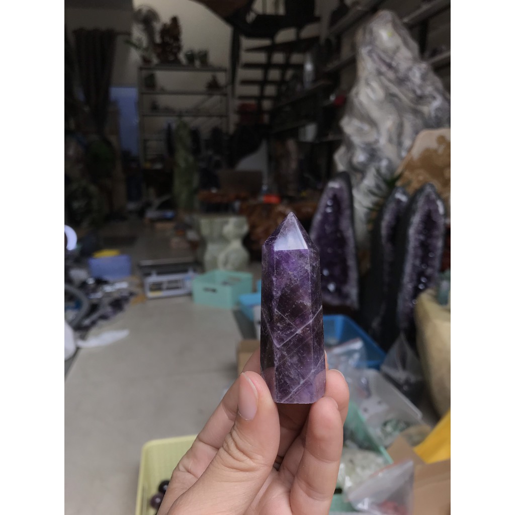 Trụ đá màu tím - Trụ đá thanh tẩy thach anh tím | BigBuy360 - bigbuy360.vn