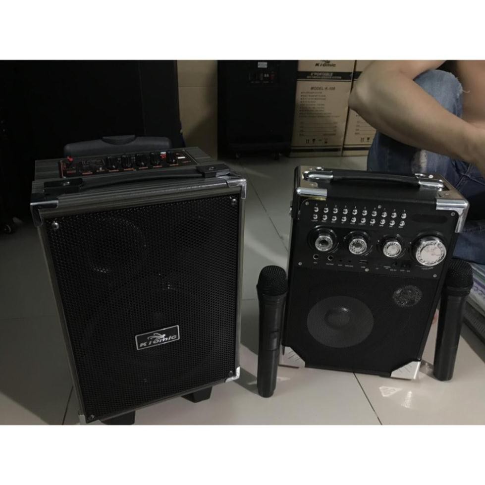 Loa kéo bluetooth Q8 KIOMIC âm thanh vòm cực chuẩn tặng micro karaoke không dây hát siêu hay - Loa Vali