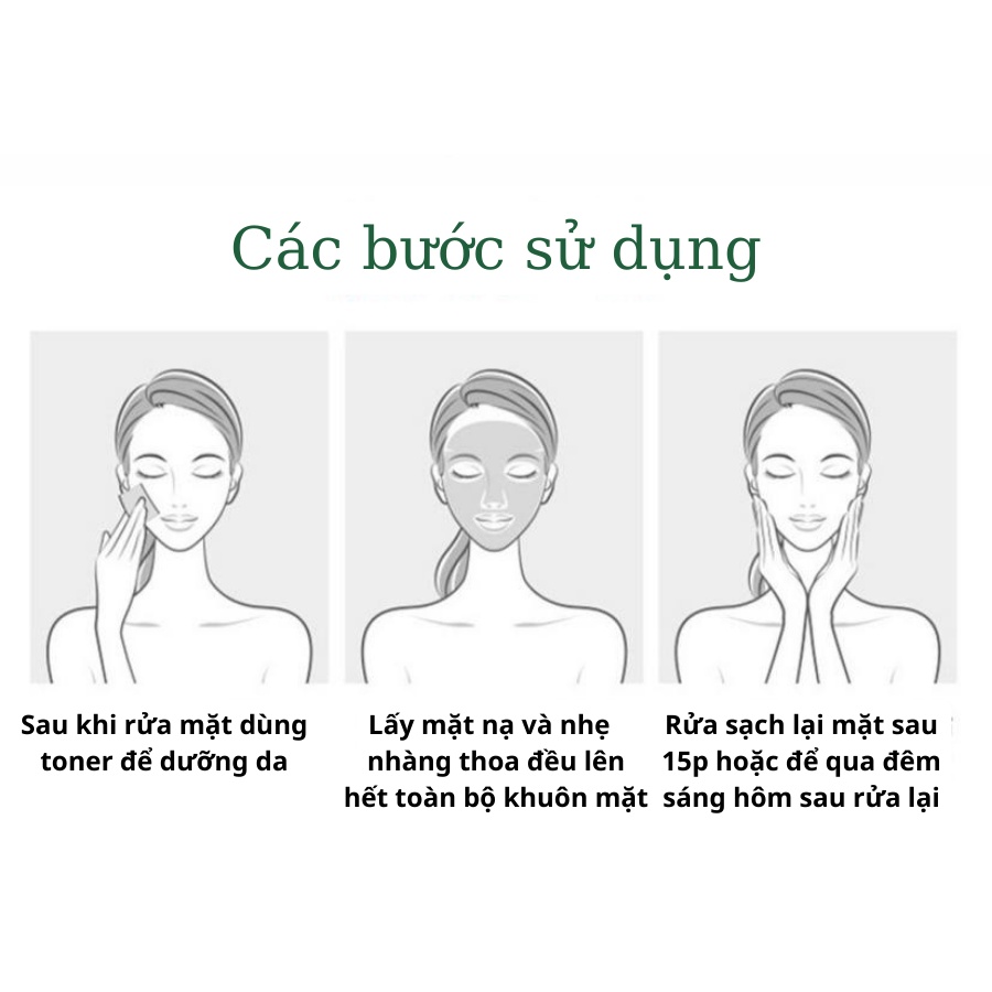 Combo 5 gói Mặt Nạ Ngủ Rau Má tái tạo da mờ vết thâm giảm viên ngăn ngừa mụn