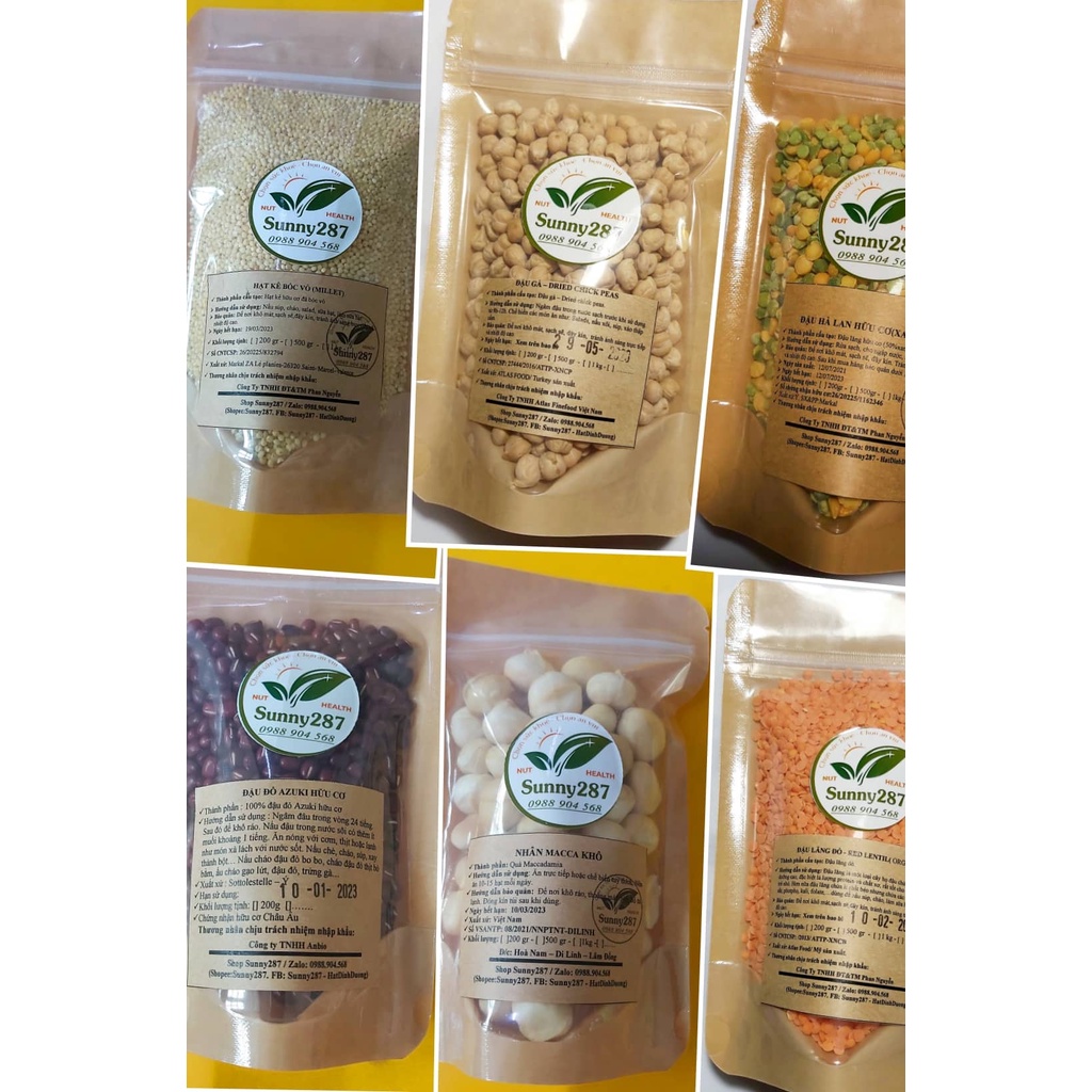 Hạt dinh dưỡng ăn dặm và nấu sữa hạt Non GMO 100g(chỉ bán tối thiểu 600g tổng các loại hạt)