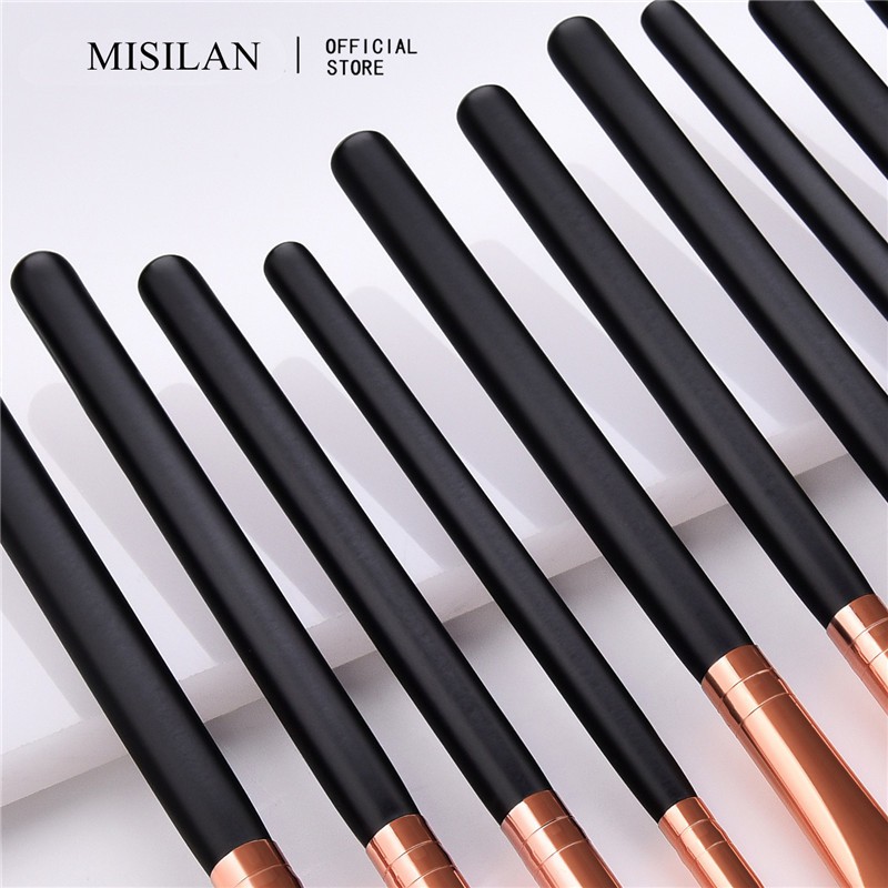 Set 12 cọ trang điểm BEAUTY GLAZED chất liệu gỗ chuyên nghiệp tiện dụng để tán kem nền/phấn mắt/kẻ mày