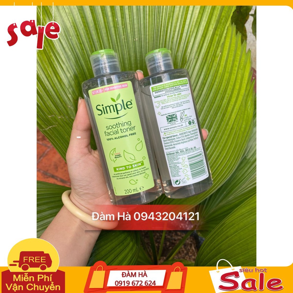 Toner Simple Kind to Skin 200ml mẫu mới