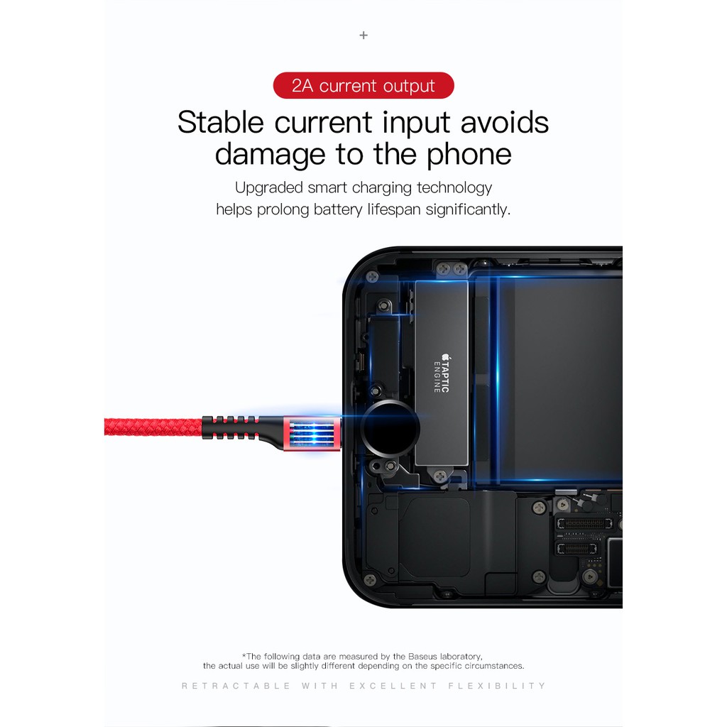 Cáp sạc lò xo baseus dành cho iphone